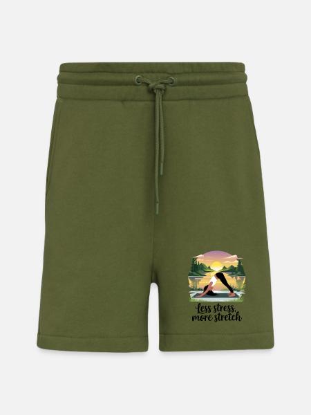 Less Stress, More Stretch - Shorts - made by SPREAD - MOSS GREEN