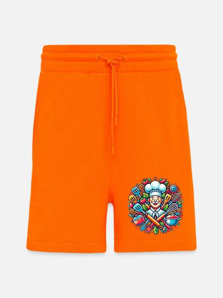 Chef Logo - Short bio décontracté fabriqué en UE - SUNSET ORANGE