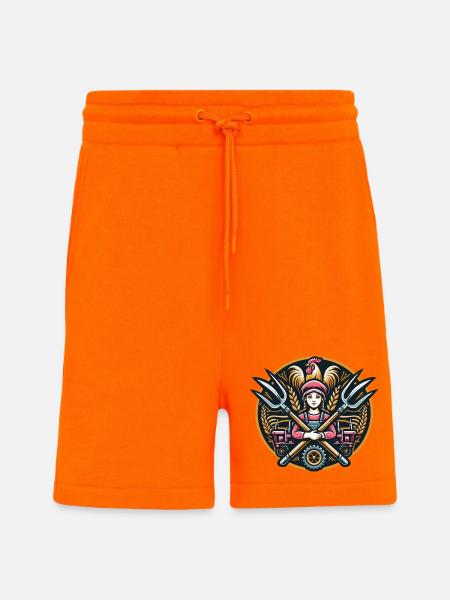 Fille du village logo - Short bio décontracté fabriqué en UE - SUNSET ORANGE