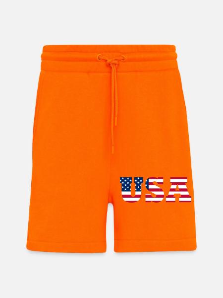 Stars & Stripes Lettermark USA - Shorts - made by SPREAD - SUNSET ORANGE