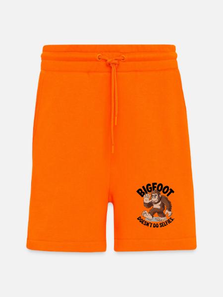Bigfoot Doesn't Do Selfies - Shorts - made by SPREAD - SUNSET ORANGE