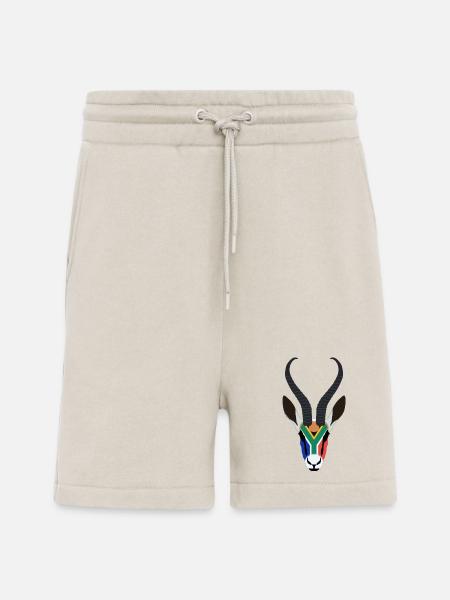 SPRINGBOK HEAD IN SOUTH AFRICAN COLOURS - Shorts - made by SPREAD - WARM CLAY