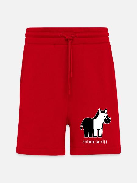 Zèbre assorti - Short bio décontracté fabriqué en UE - rouge
