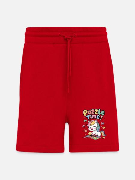 Puzzle Time! - Shorts - made by SPREAD - red