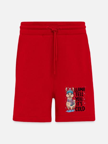 Llama Tell You It's Cold - Shorts - made by SPREAD - red