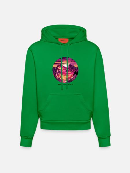 New Day, New Heights - Organic Fitted Hoodie Made in EU - City Green