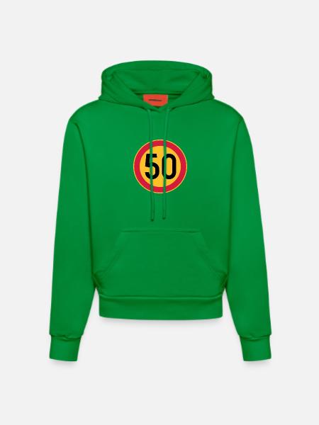 50 Limit / Tempolimit - Organic Fitted Hoodie Made in EU - City Green