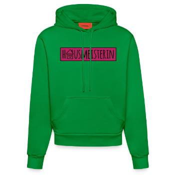 Hausmeisterin - Organic Fitted Hoodie Made in EU - City Green - Vorne