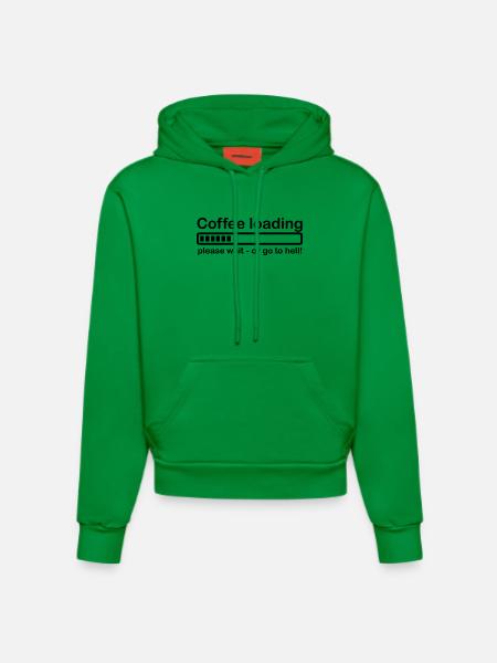 Coffee loading - Organic Fitted Hoodie Made in EU - City Green