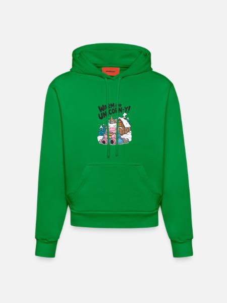 Warm And Unicorn-y! - Organic Fitted Hoodie Made in EU - City Green