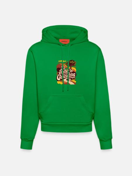 I'd Rather Be Geocaching - Organic Fitted Hoodie Made in EU - City Green