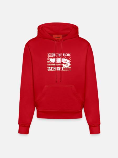 Poisson-chat - Sweat à capuche bio ajusté fabriqué en UE - rouge