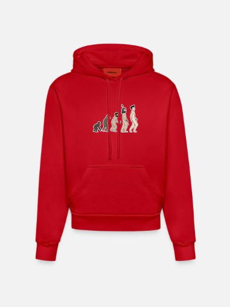 évolution - Sweat à capuche bio ajusté fabriqué en UE - rouge