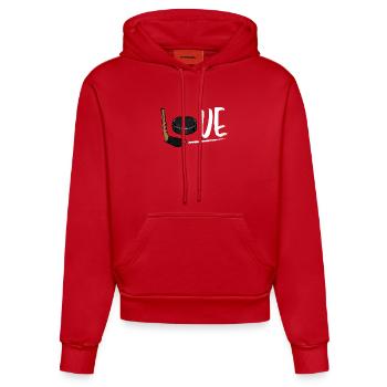 hockey - Sweat à capuche bio ajusté fabriqué en UE - rouge - Devant