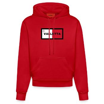 La Valette à Malte Drapeau - Sweat à capuche bio ajusté fabriqué en UE - rouge - Devant
