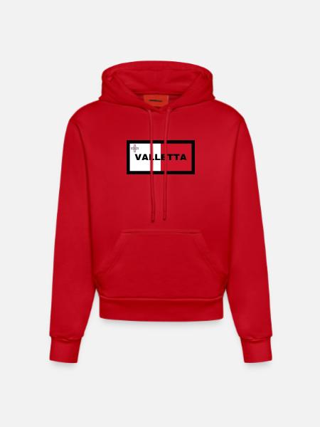 La Valette à Malte Drapeau - Sweat à capuche bio ajusté fabriqué en UE - rouge