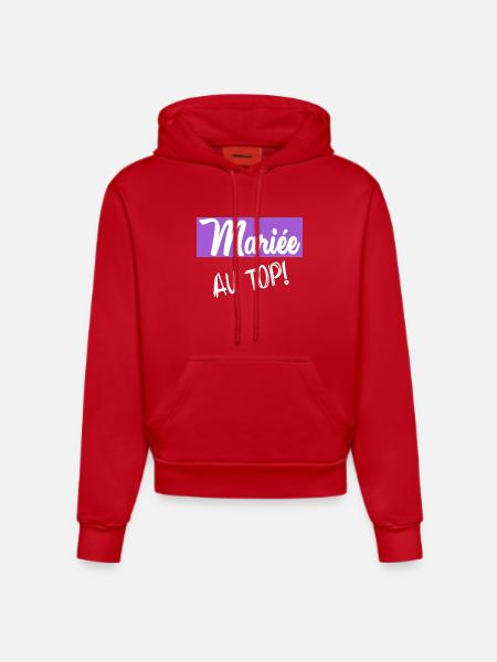 Bachelorette party. WEDDING - Organic Fitted Hoodie Made in EU - red