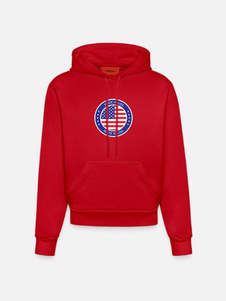 made in the USA - Organic Fitted Hoodie Made in EU - red