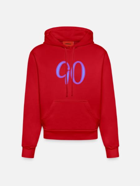 90 - Organic Fitted Hoodie Made in EU - red