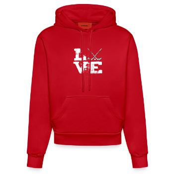 hockey - Sweat à capuche bio ajusté fabriqué en UE - rouge - Devant