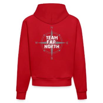 Team Far North | Nordland | Norden - Organic Fitted Hoodie Made in EU - Rot - Hinten
