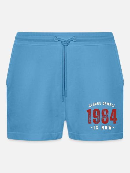 GEORGE ORWELL 1984 - Organic Relaxed Cropped Shorts Made in EU -  Sol Blue