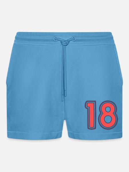 18. 18 YEARS OLD - Organic Relaxed Cropped Shorts Made in EU -  Sol Blue
