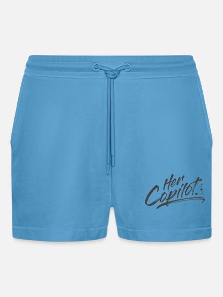 Her Copilot - Organic Relaxed Cropped Shorts Made in EU -  Sol Blue