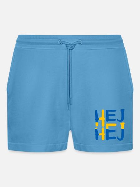 HEJ HEJ SWEDEN - Organic Relaxed Cropped Shorts Made in EU - Sol Blue