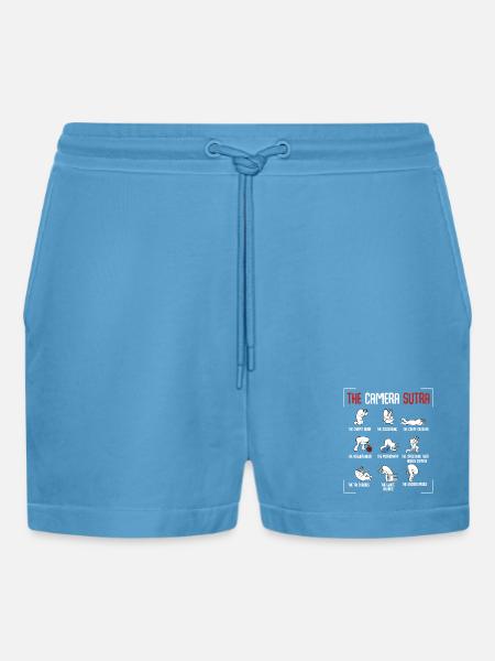 photographer - Organic Relaxed Cropped Shorts Made in EU -  Sol Blue