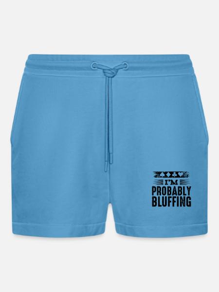 Poker - Organic Relaxed Cropped Shorts Made in EU -  Sol Blue