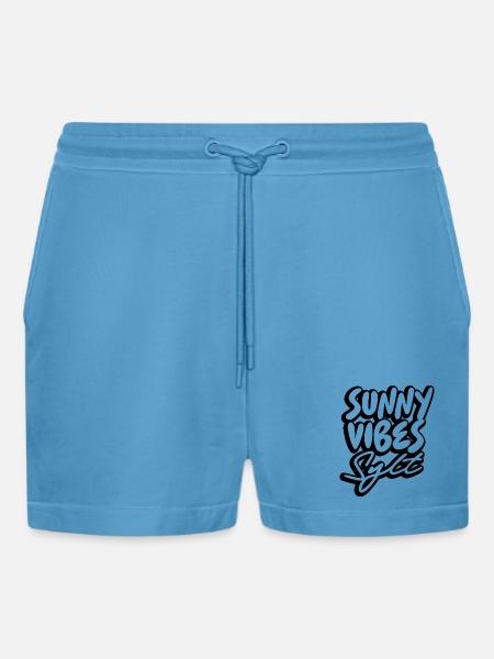 SUNNY VIBES SYLT - Organic Relaxed Cropped Shorts Made in EU - Sol Blue