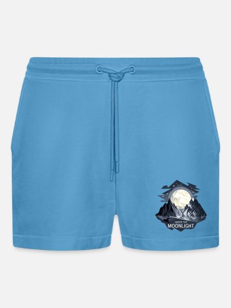 Under The Moonlight - Organic Relaxed Cropped Shorts Made in EU - Sol Blue