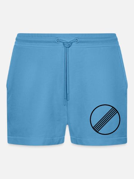 UNLIMITED MOTORWAY GERMANY - Organic Relaxed Cropped Shorts Made in EU -  Sol Blue
