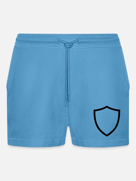 shield icon logo shape security - Organic Relaxed Cropped Shorts Made in EU -  Sol Blue