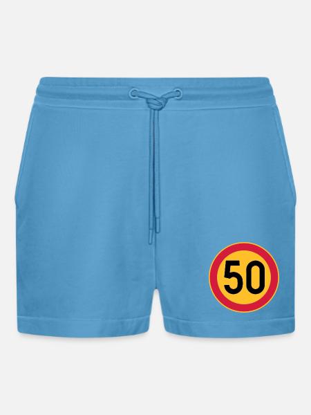 50 Limit / Tempolimit - Organic Relaxed Cropped Shorts Made in EU -  Sol Blue