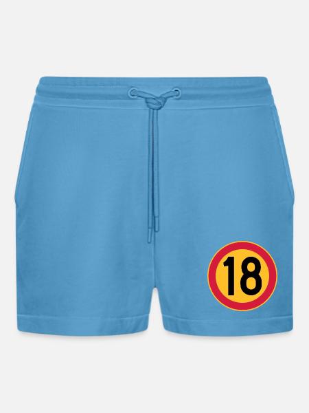 18 Geschwindigkeitsbegrenzung - Organic Relaxed Cropped Shorts Made in EU -  Sol Blue