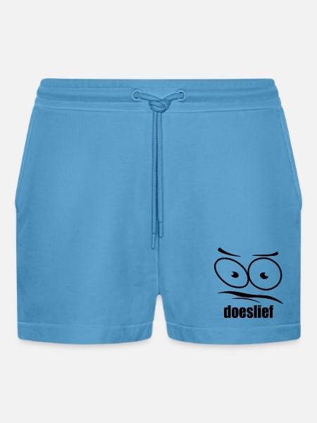 doeslief flehende Augen mit Fragezeichen-Blick - Organic Relaxed Cropped Shorts Made in EU - Sol Blue