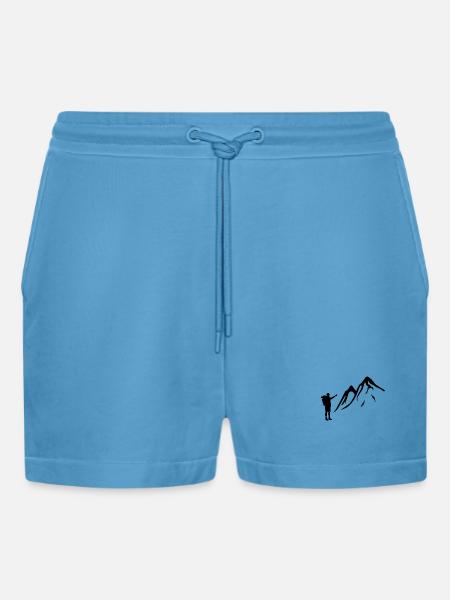 Trekking - Organic Relaxed Cropped Shorts Made in EU - Sol Blue
