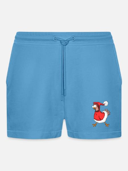 Poulet de Noël - Short bio décontracté court fabriqué en UE - Sol Blue