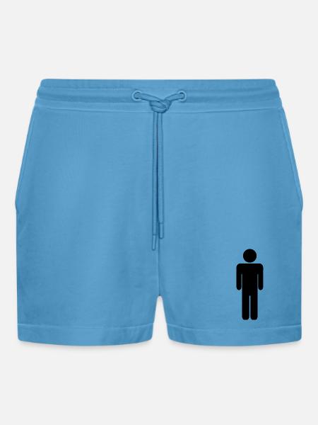Mann - Organic Relaxed Cropped Shorts Made in EU - Sol Blue
