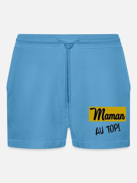 GRANNY. MOTHER'S DAY - Organic Relaxed Cropped Shorts Made in EU - Sol Blue