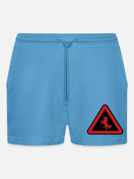 Achtung Einhorn, Gefahr - Organic Relaxed Cropped Shorts Made in EU -  Sol Blue