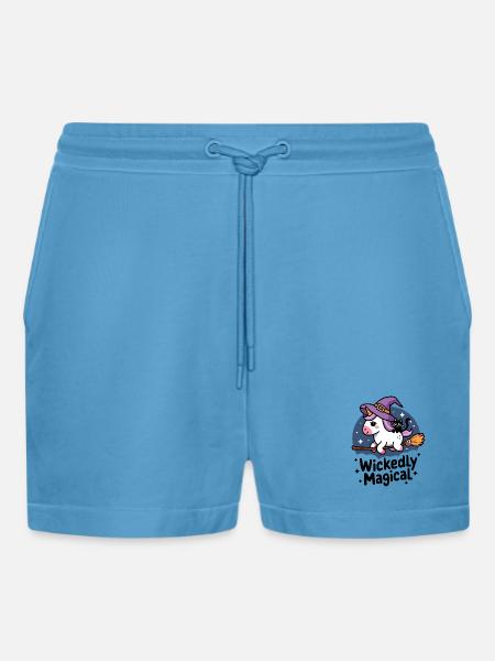 Wickedly Magical - Organic Relaxed Cropped Shorts Made in EU - Sol Blue