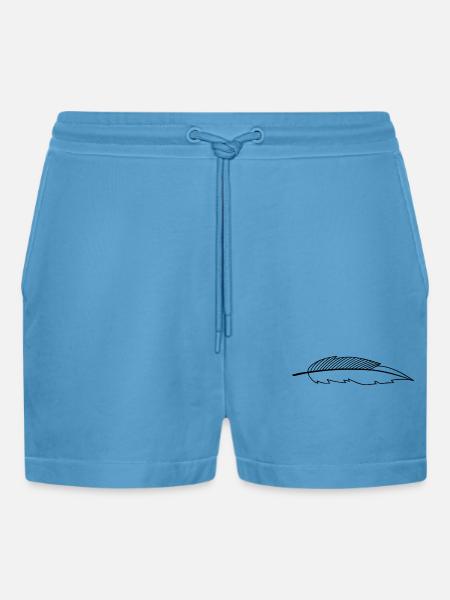 feather - Organic Relaxed Cropped Shorts Made in EU -  Sol Blue
