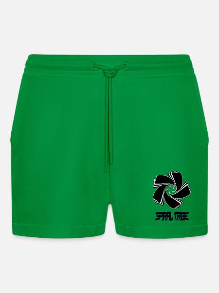 Spiral Tribe - Organic Relaxed Cropped Shorts Made in EU - City Green