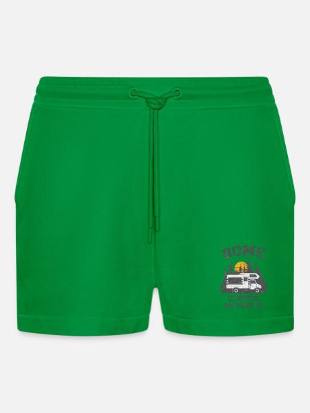 Camper Camping Motorhome - Organic Relaxed Cropped Shorts Made in EU - City Green