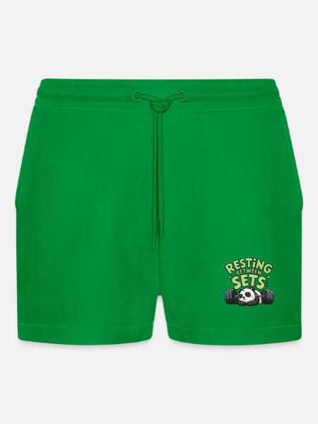 Resting Between Sets - Organic Relaxed Cropped Shorts Made in EU - City Green