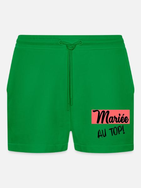 WEDDING. BRIDE-TO-BE - Organic Relaxed Cropped Shorts Made in EU - City Green
