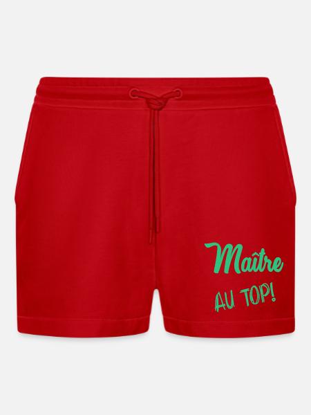 MASTER - Organic Relaxed Cropped Shorts Made in EU - red